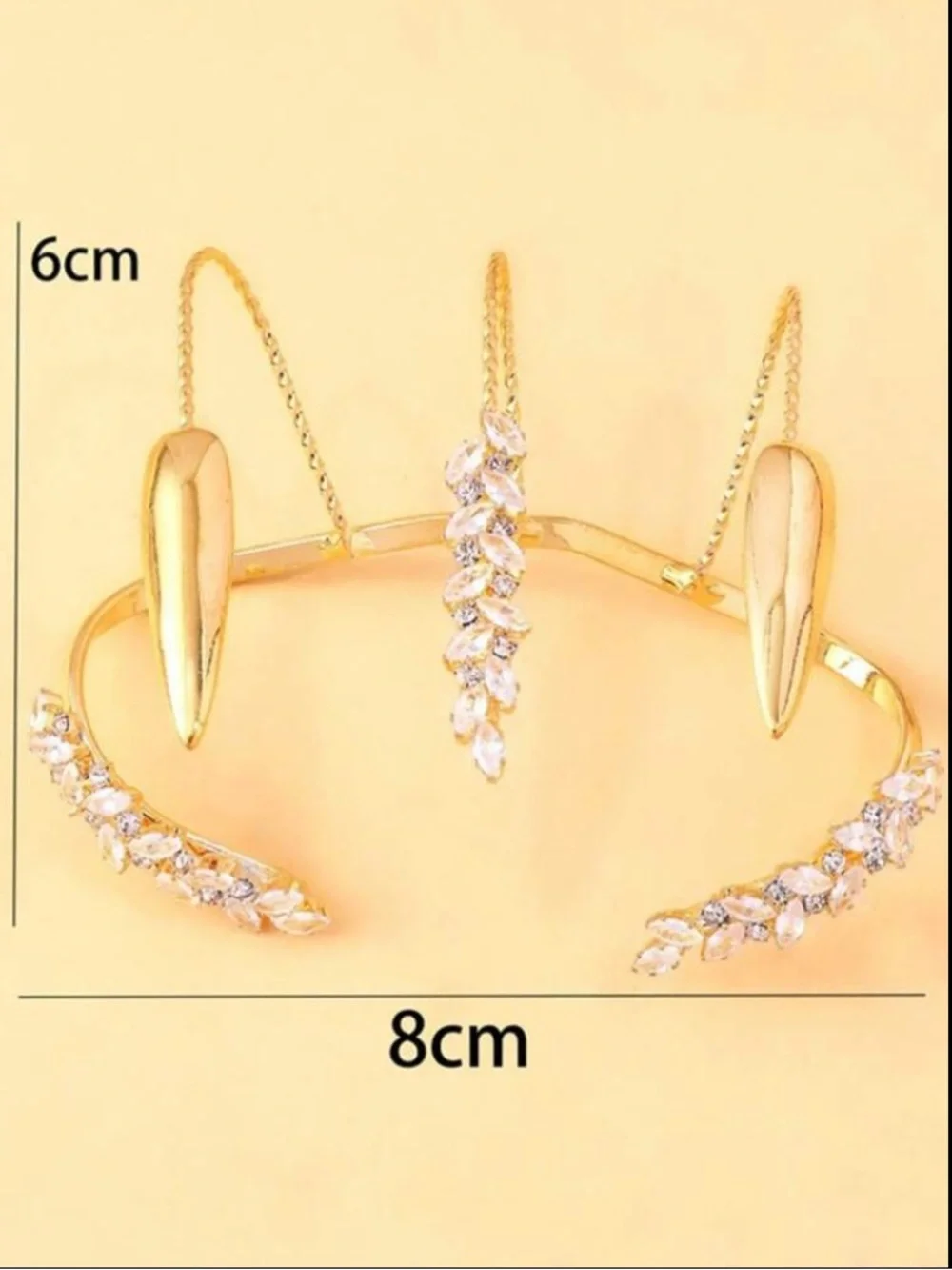 Sculptural Radiance Crystal Cuff Ring Luxury Fashion Jewelry